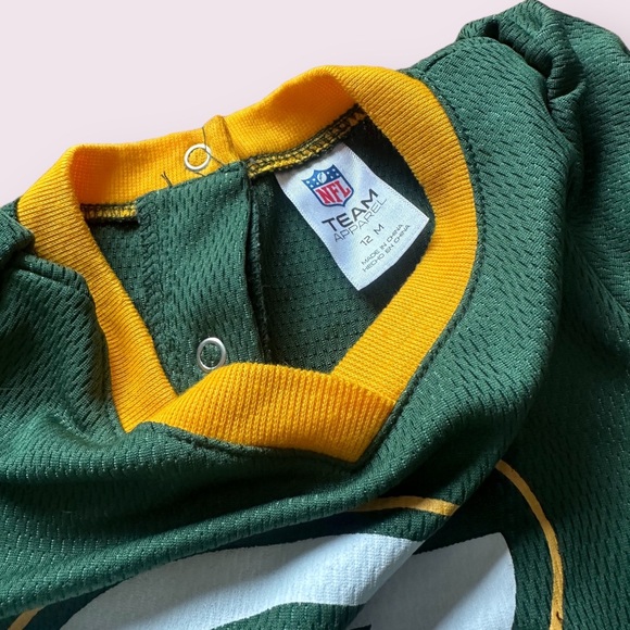Baby NFL Team Apparel Green Bay Packers Peplum Short Sleeve Top Size 12 Months - Picture 4 of 7